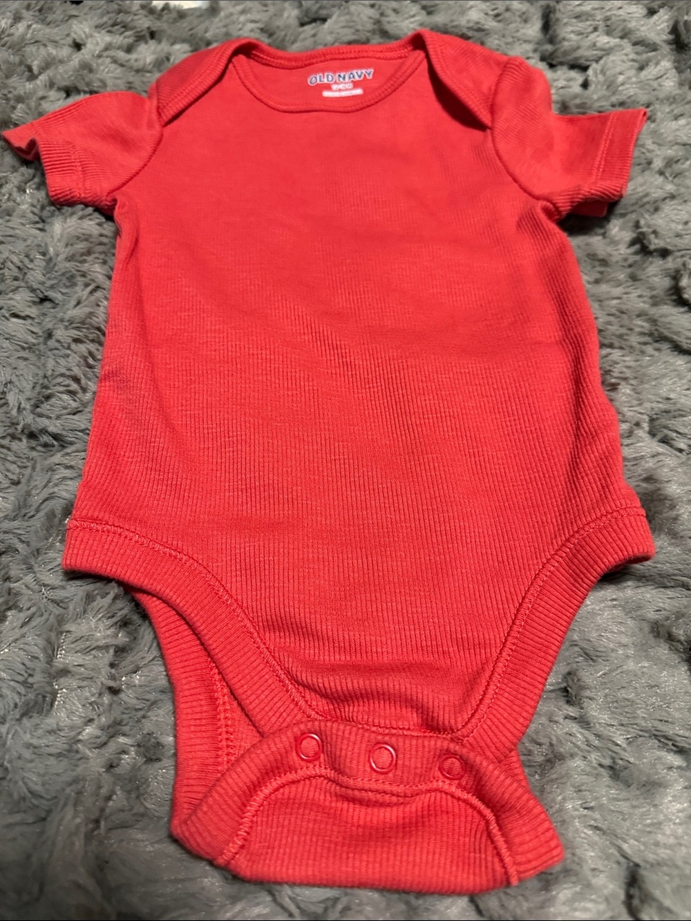Old Navy Red Ribbed Baby Bodysuit